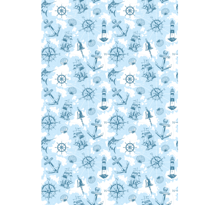 Nautical Icons Pattern blind kitchen - TenStickers
