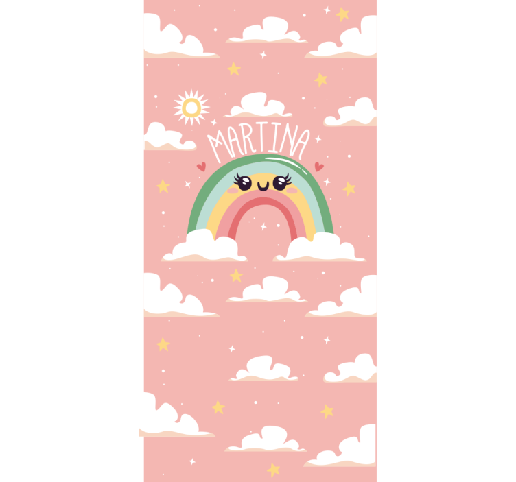 Pink rainbow design with name blind children - TenStickers