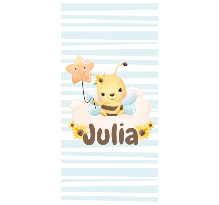 Cute Bee with Name blind children - TenStickers