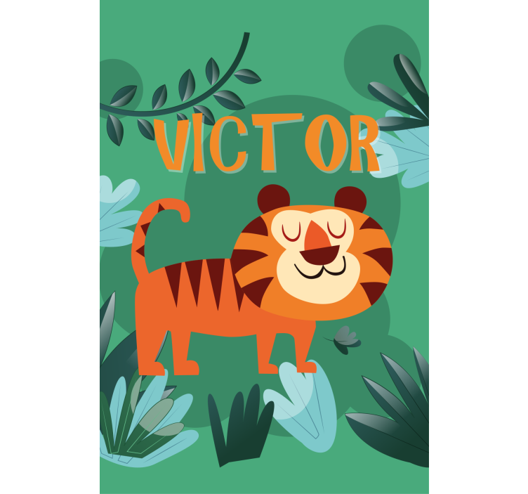 Happy tiger with name blind children - TenStickers