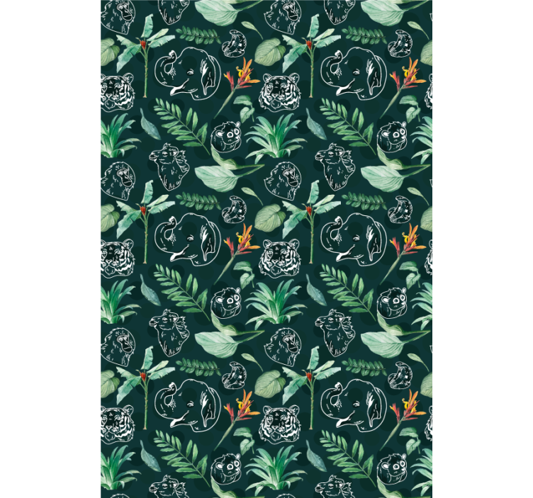 Animal Sketch Floral animals blind - TenStickers