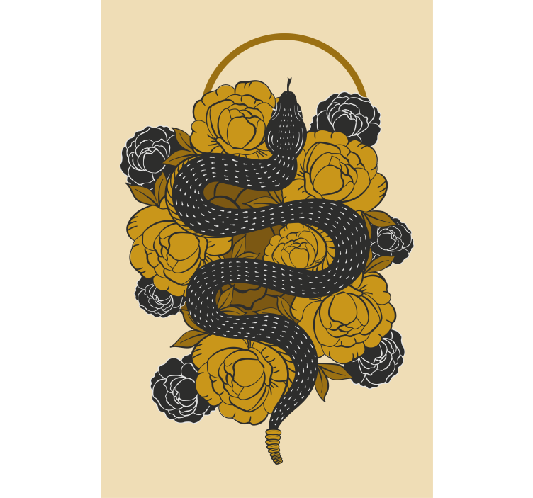 Snake Among Flowers animals blind - TenStickers