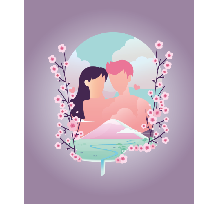 Couple Amid Blossoms love blind - TenStickers