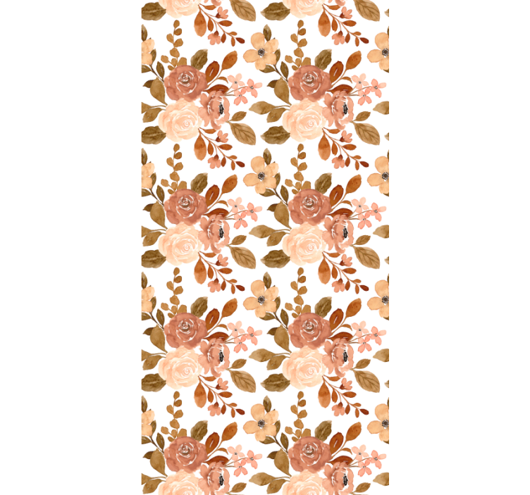 Romantic beige pattern floral roller blind - TenStickers