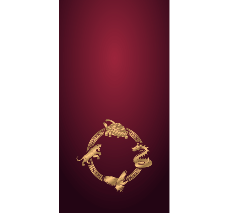 Ornate gold creatures animals blind - TenStickers