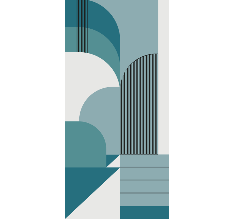 Blue arch patterns modern blind - TenStickers