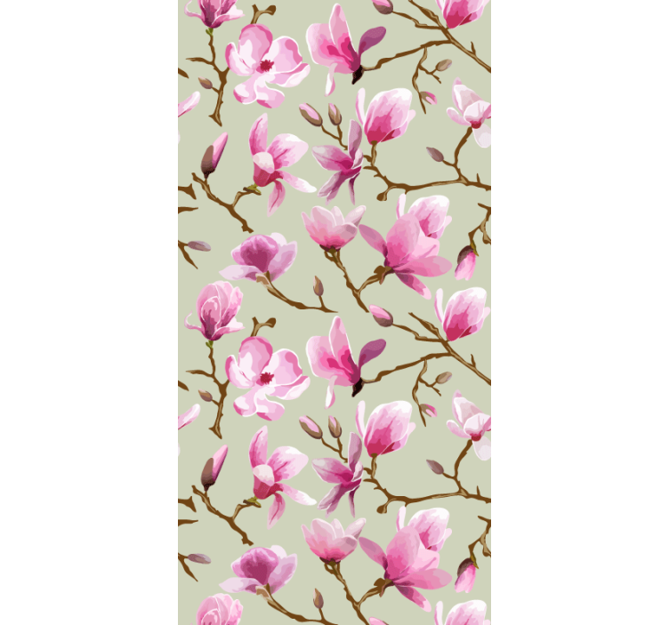 Pink mangolia bloom blind kitchen - TenStickers