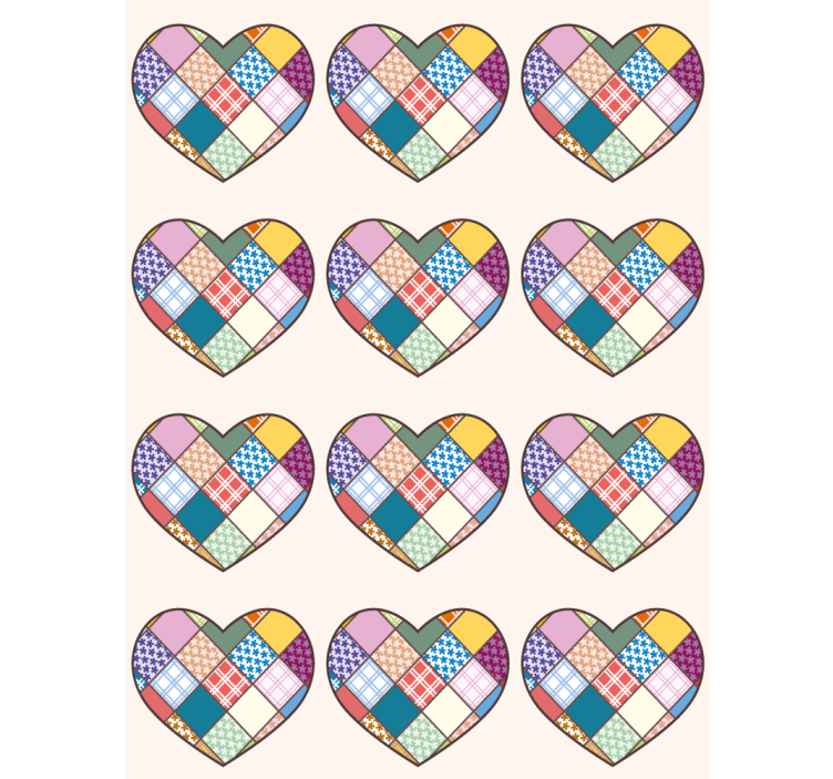 Colorful Patchwork Hearts love blind - TenStickers