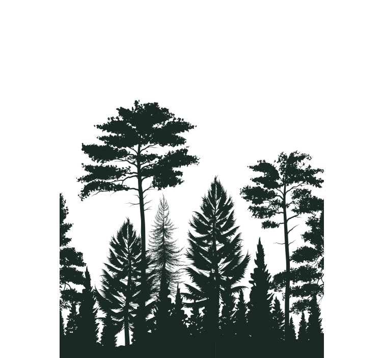 Silhouette forest scene tree blind - TenStickers