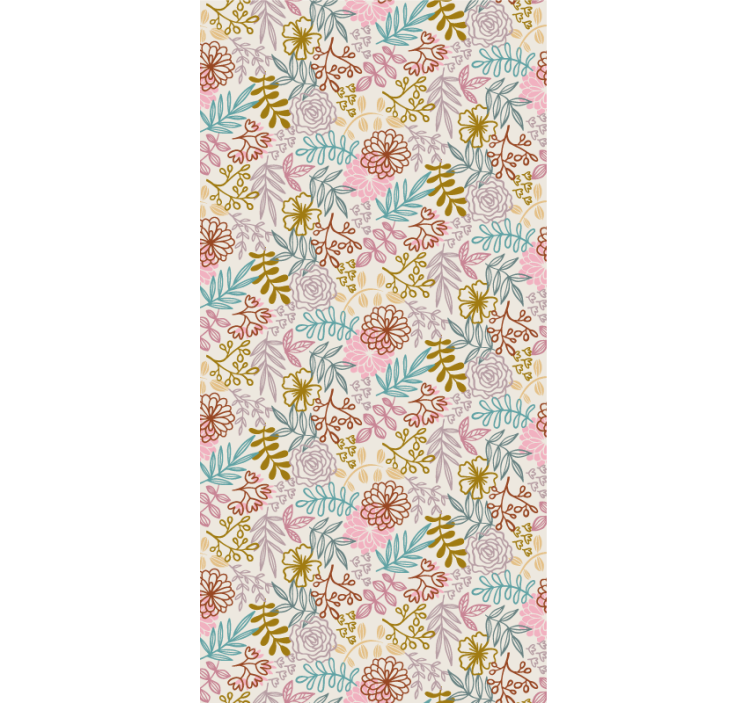 multicolor pattern line drawing Flower blind - TenStickers