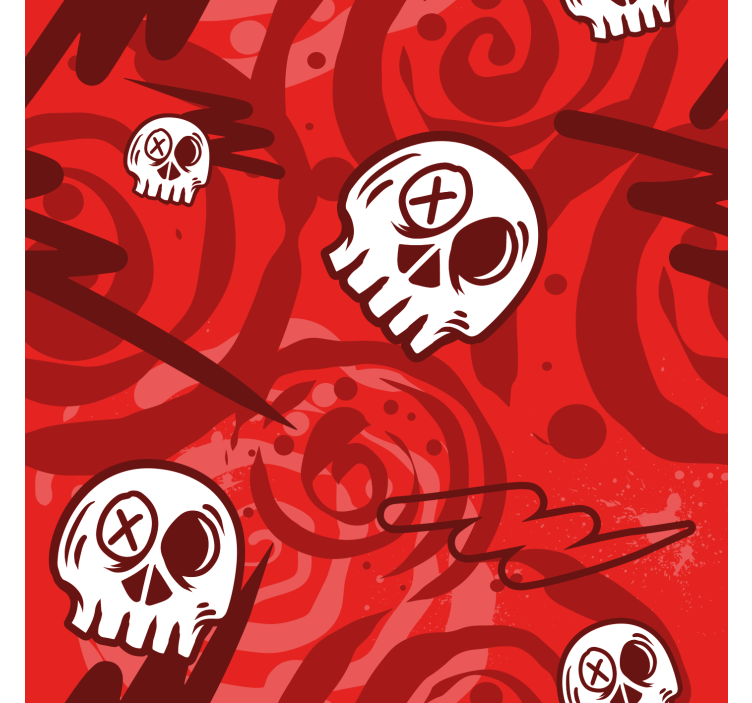 red graffiti with skulls Teen blind - TenStickers