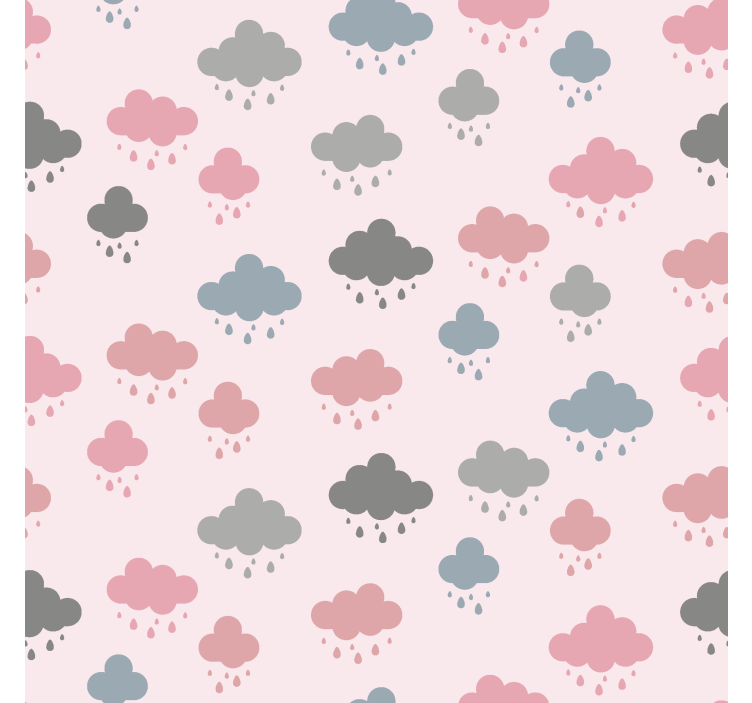 Pink and gray rain Cloud blind - TenStickers