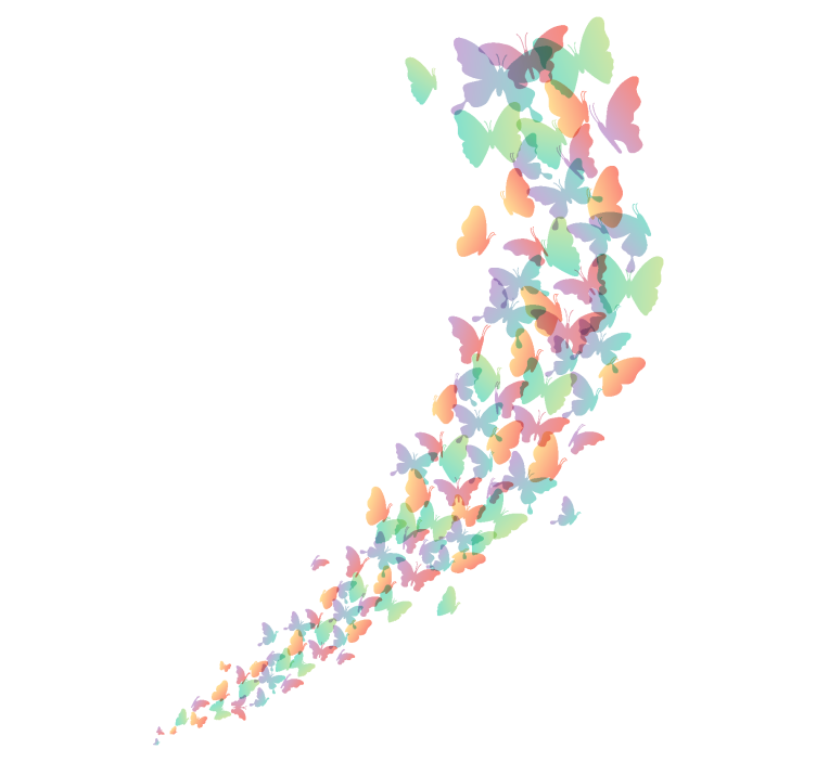 Flying on line Butterflies blind - TenStickers