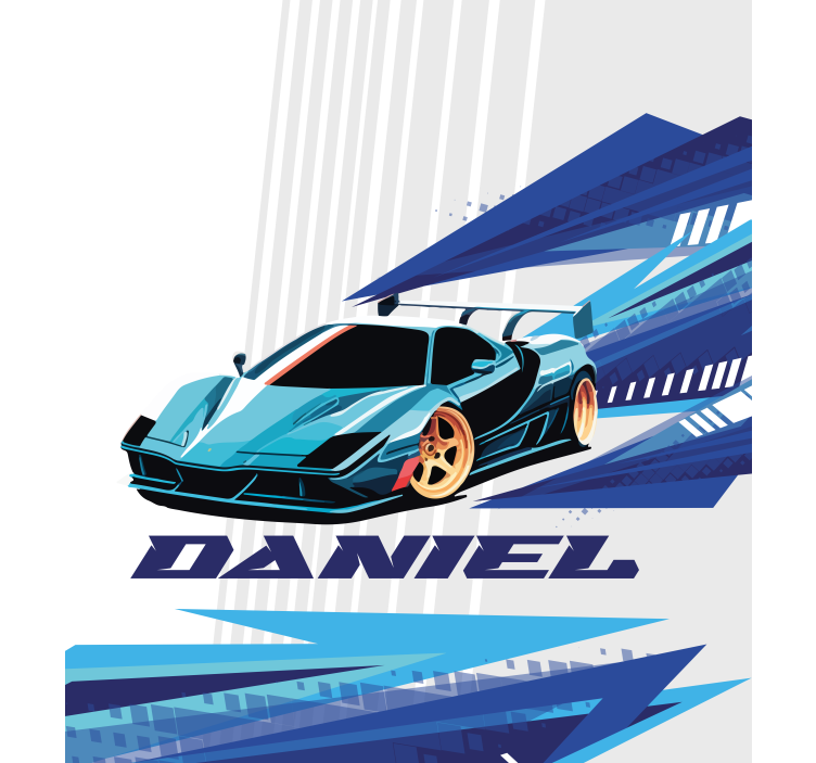 Blue race car Custom printed window shade - TenStickers