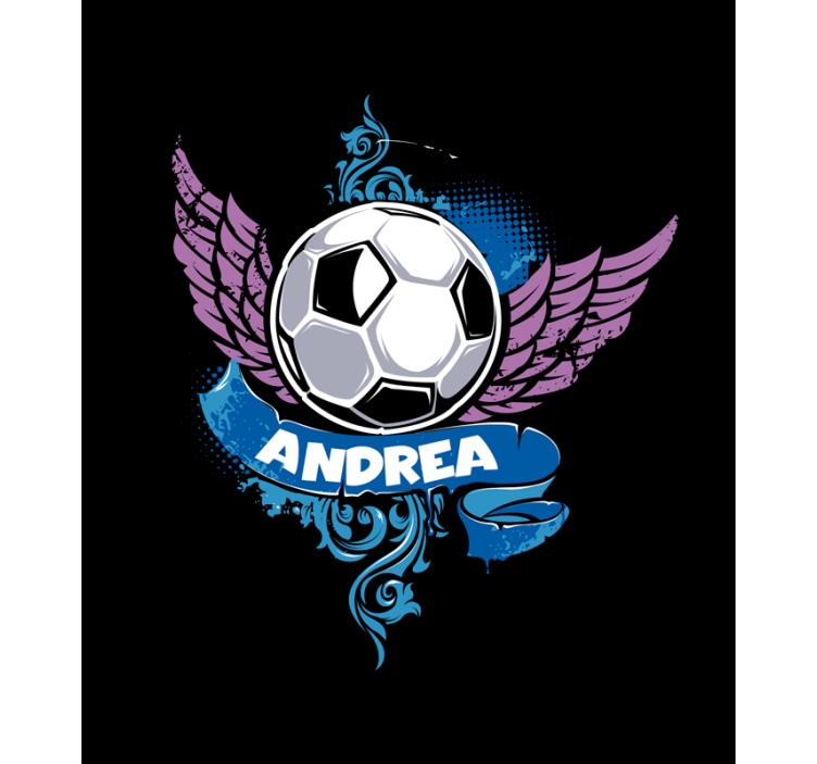 Flying ball with name football blind - TenStickers