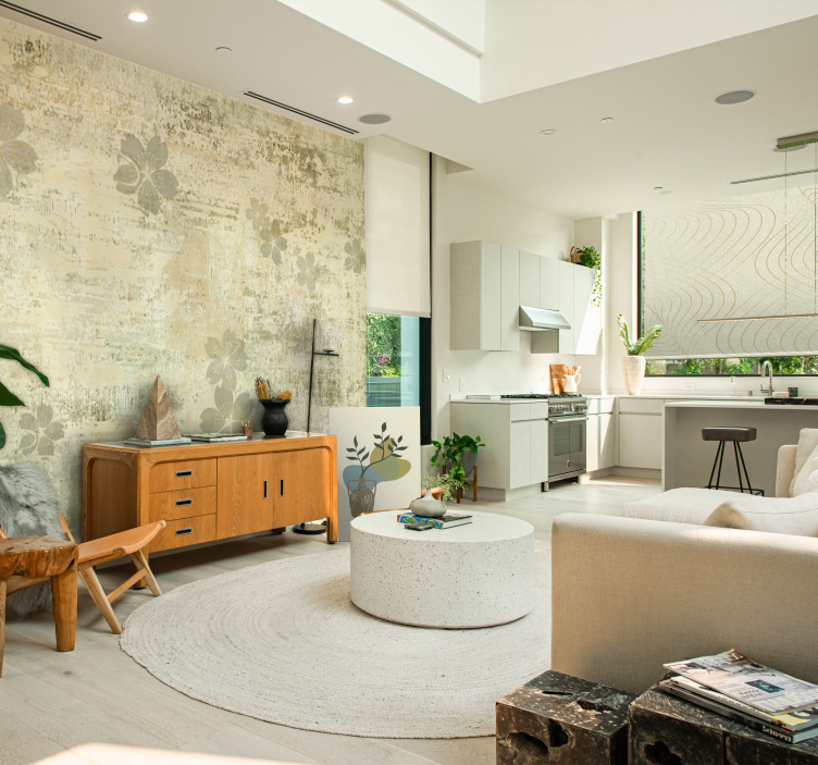 Subtle wave patterns living room blind - TenStickers