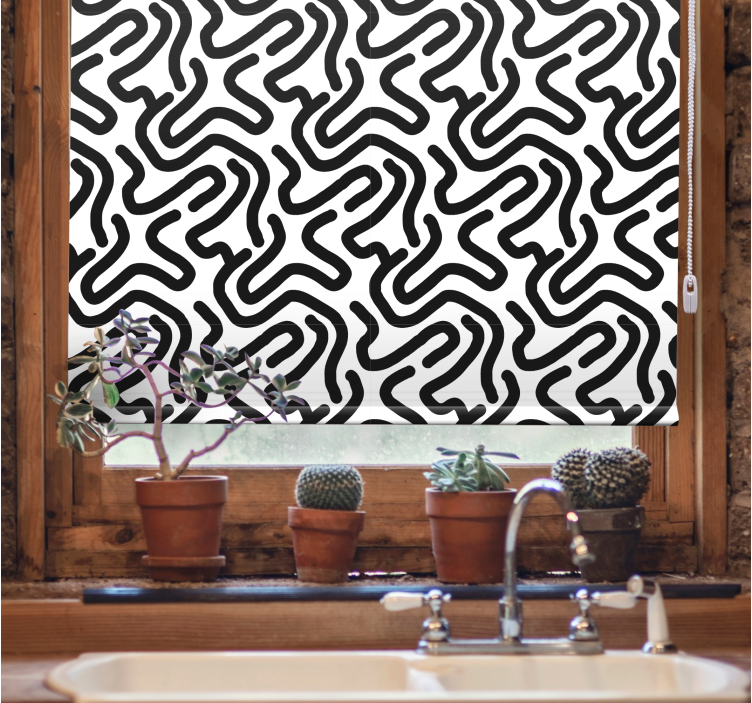 Abstract Curvy Lines pattern roller blind - TenStickers