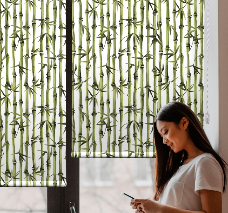 Bamboo Forest Pattern blind flowers and plants - TenStickers