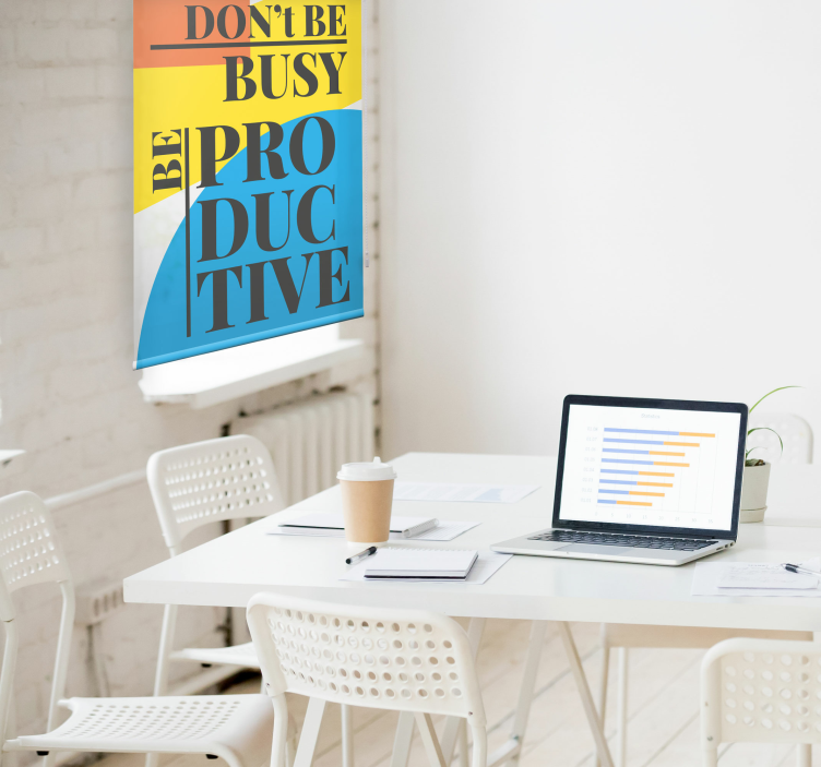 Be productive motivation text roller blind - TenStickers
