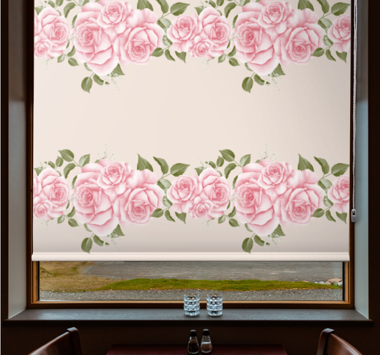 Beautiful Pink Roses blind flowers and plants - TenStickers
