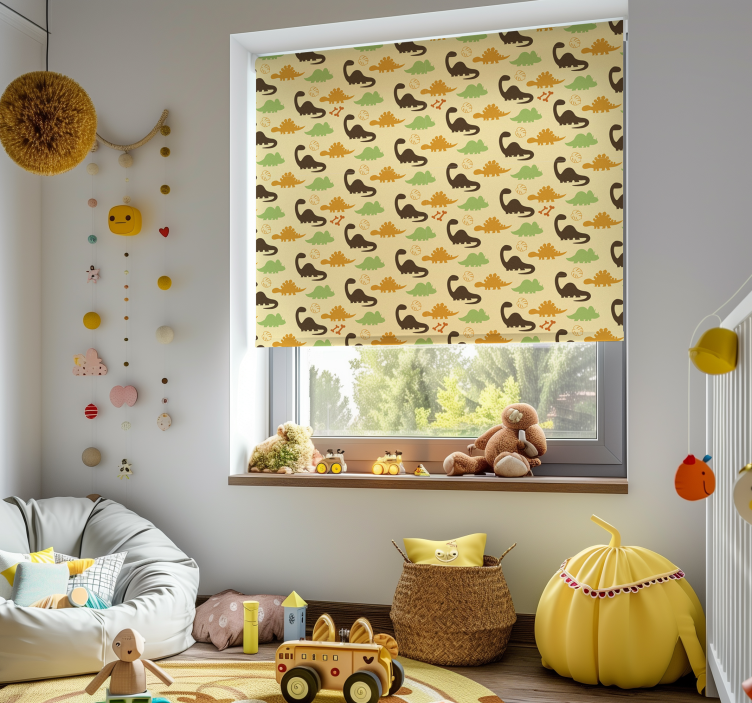 Beige background dinosaur blind - TenStickers