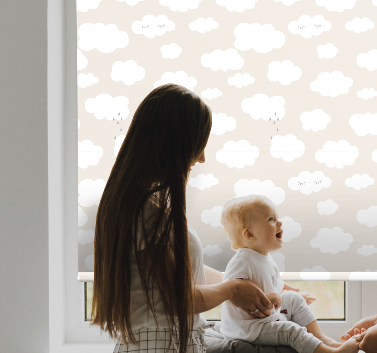 Beige background with crying Cloud blind - TenStickers