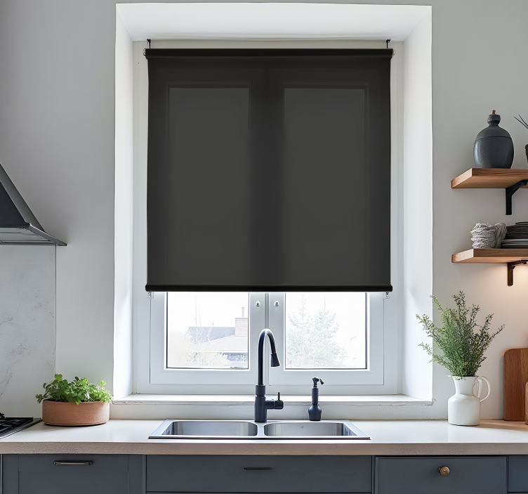 Black monocolor blind kitchen - TenStickers