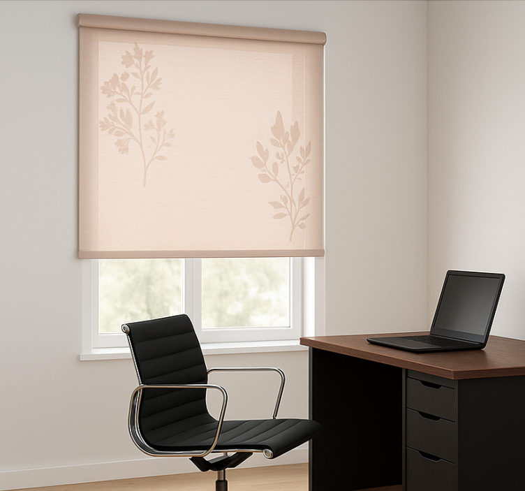 Blind office pink-beige sheer fabric - TenStickers