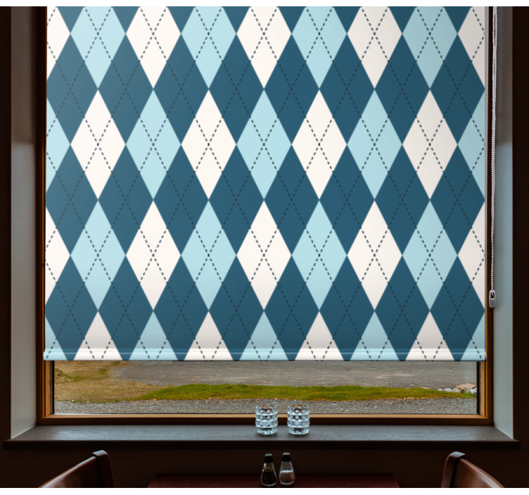 Blue diamond pattern modern blind - TenStickers