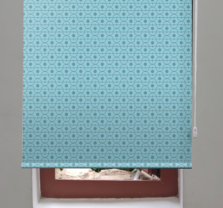 Blue geometric Japanese pattern blind - TenStickers