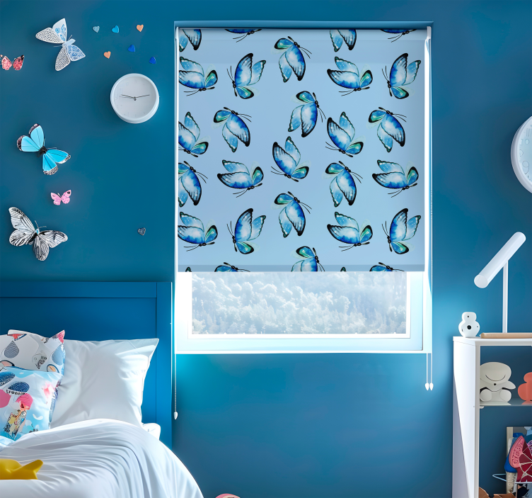 Blue shades Butterflies blind - TenStickers