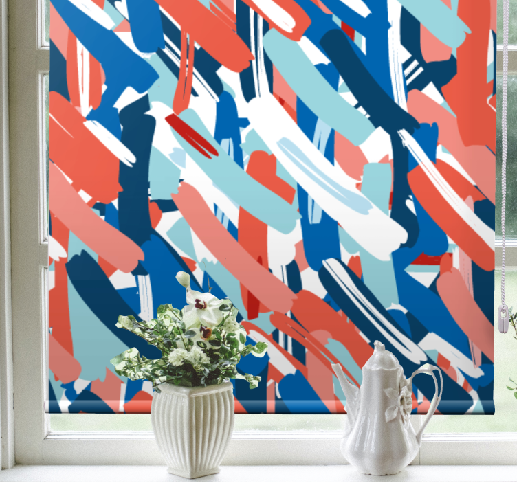 Bold Brush Strokes pattern roller blind - TenStickers