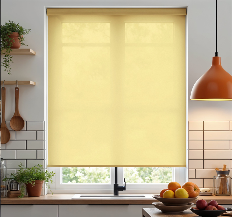 Butter yellow blind kitchen - TenStickers