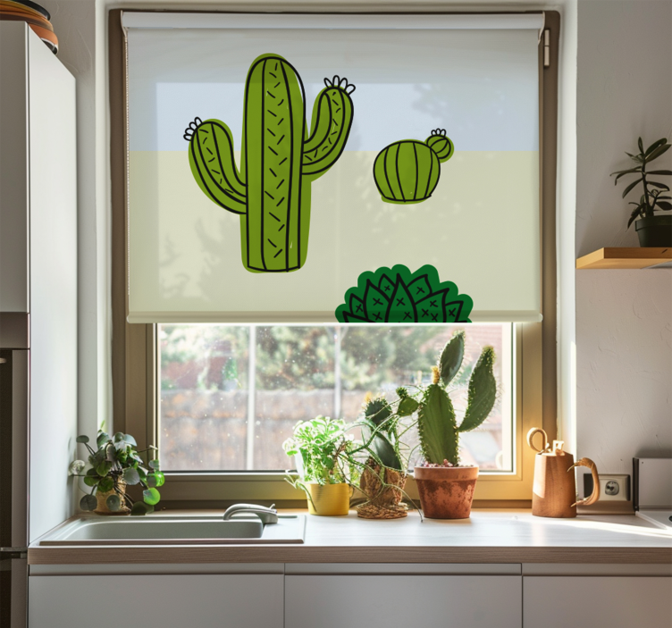 Cactus plant blind kitchen - TenStickers