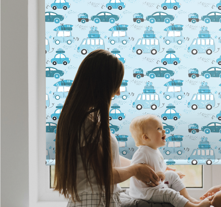 Blue cars pattern blind children - TenStickers
