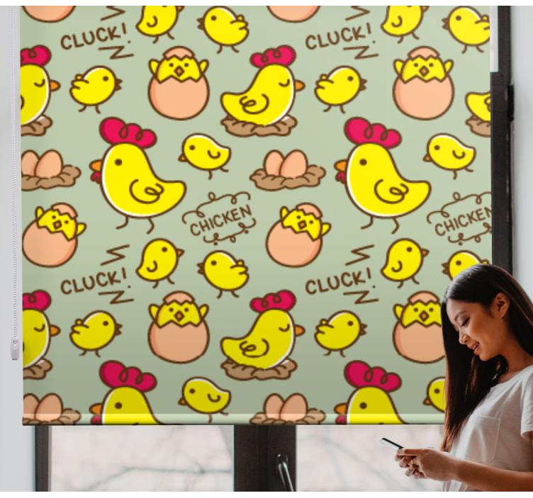 Charming Chickens Pattern animals blind - TenStickers