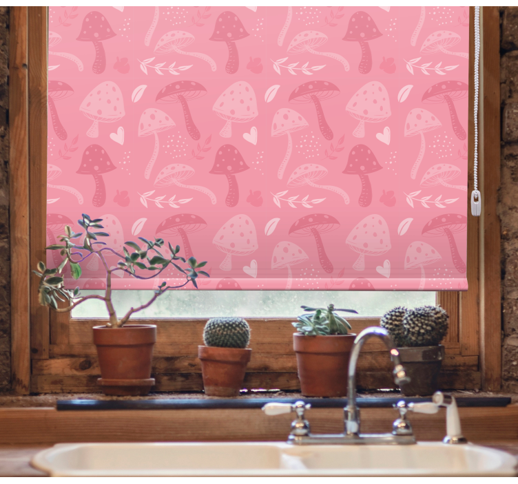 Pink charming mushrooms blind flowers and plants - TenStickers