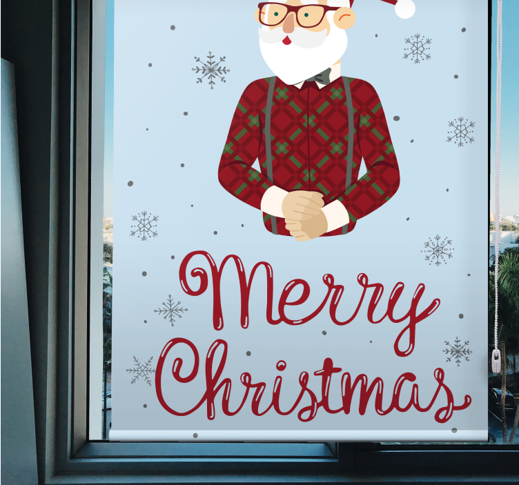 Cheerful Greeting Santa blind - TenStickers