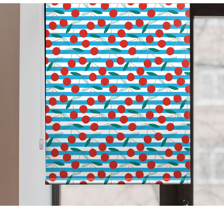 Cherry blue stripes Fruit and vegetable blind - TenStickers