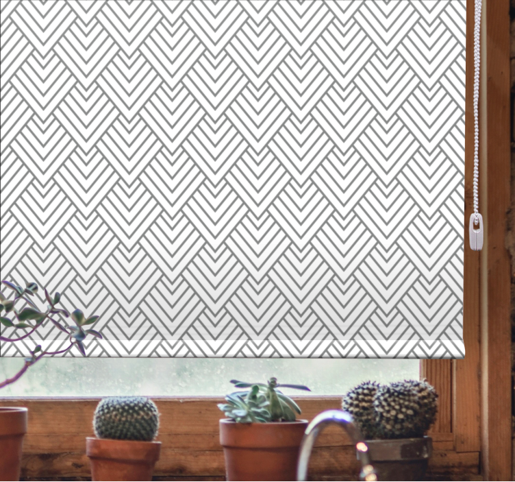 Grey chevron design bathroom blind - TenStickers