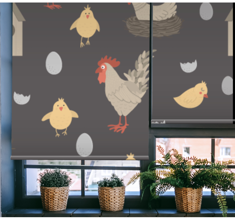 Chickens and Eggs Motif animals blind - TenStickers