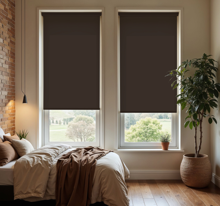 Chocolate brown master bedroom shades - TenStickers