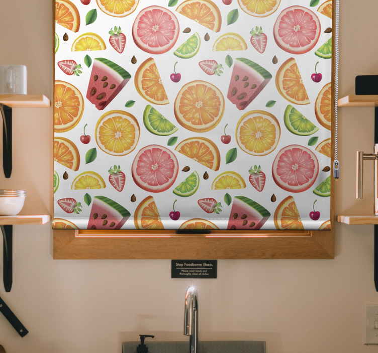 Citrus Watermelon Pattern blind fruit and vegetables - TenStickers