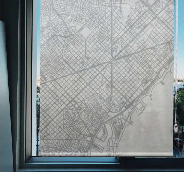 City Map Pattern world map roller blind - TenStickers