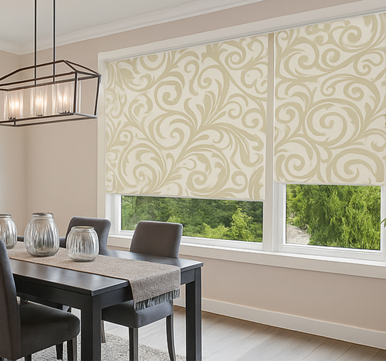 Classic baroque swirl dining room blind - TenStickers