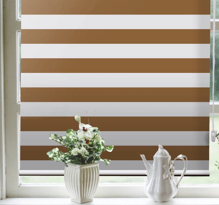 Coffee brown striped color Elegant blind - TenStickers
