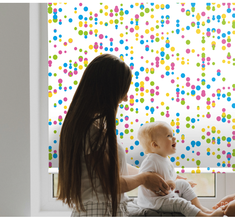 Colorful dots pattern nursery roller blind - TenStickers