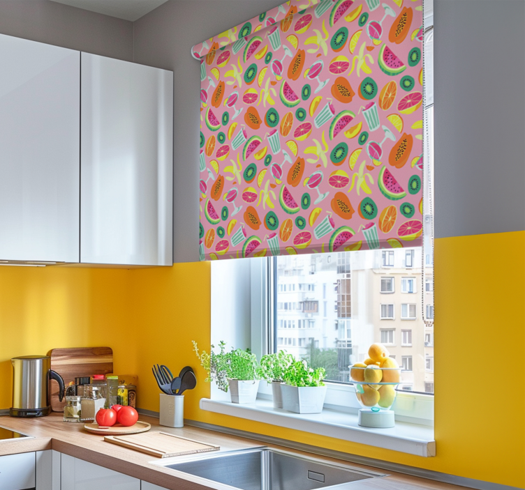 Colorful fruits pattern blind kitchen - TenStickers