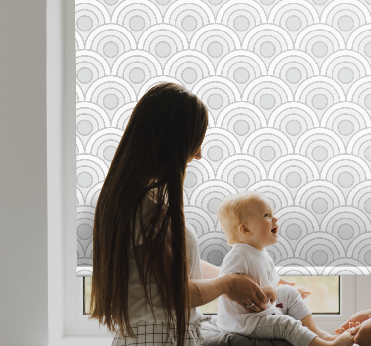 Curved Gray Patterns pattern roller blind - TenStickers