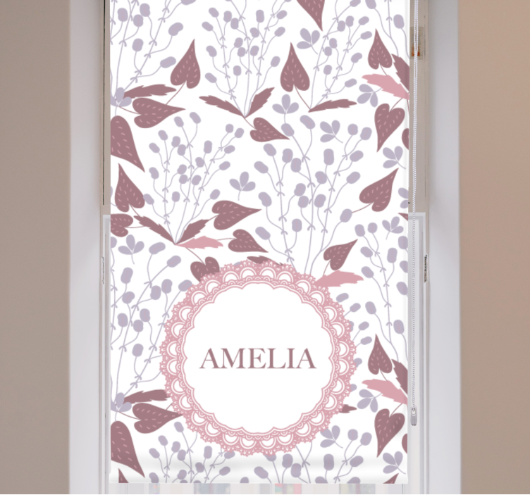 CUSTOM NAME FLOWER PATTERN blind flowers and plants - TenStickers